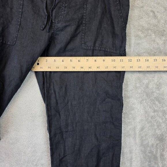 Victoria's Secret Pants Womens 8 Black Linen Drawstring Wide Leg Beach Lounge - Picture 6 of 12